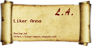 Liker Anna névjegykártya